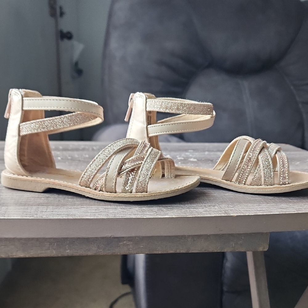 Self Esteem Gold Glitter Kids Sandals